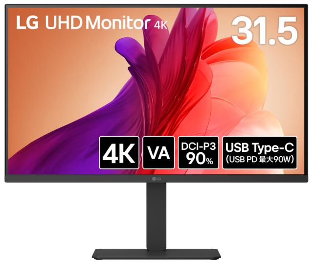 LGエレクトロニクス｜エルジー 32U720A-B 液晶ディスプレイ(31.5型/VA/4K 3840×2160/60Hz/5ms/HDR/HDMI/DP/Type-C/3年保証・無輝点保証)(ブラック)Monitor[32U720AB] 返品種別A