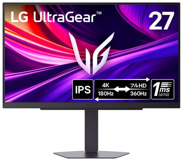 LGエレクトロニクス｜エルジー 27G810A-B ゲーミング液晶ディスプレイ(27型/IPS/4K UHD 3840×2160/360Hz/1ms/HDR/HDMI/DP/3年保証・無輝点保証)(ブラック)UltraGear[27G810AB] 返品種別A