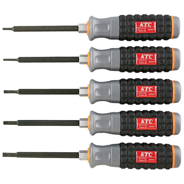 KTC(京都機械工具) TD1T5 樹脂柄T型トルクスドライバセット [5本組][TD1T5KTC] 返品種別B