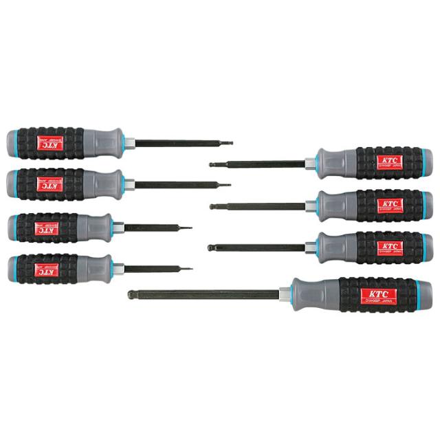 KTC(京都機械工具) TD1HBP8 樹脂柄ボールポイントヘキサゴンドライバセット [8本組]KTC[TD1HBP8KTC] 返品種別B