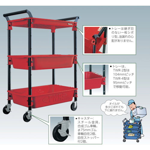 トラスコ中山 TWR-2-GR ツールワゴンロイヤル654×361×887深2浅1 黄緑【他商品との同時購入不可】メーカー直送品(沖縄県・離島はお届け対象外となります)TRUSCO[TWR2GRトラスコ] 返品種別B_2