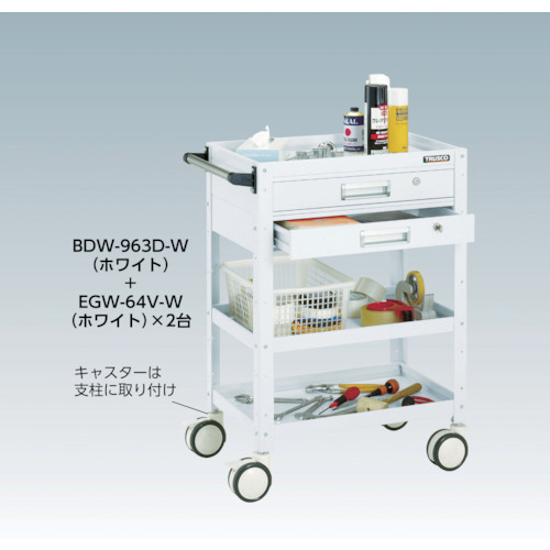トラスコ中山 BDW-763D-YG ツールワゴン バーディワゴン 600×400×H740 ウレタン双輪 ヤンググリーン【他商品との同時購入不可】メーカー直送品(沖縄県・離島はお届け対象外となります)TRUSCO[BDW763DYG] 返品種別B_2