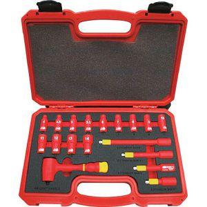 トラスコ中山 TZSW2-18S 絶縁ソケットレンチセット（6角タイプ）差込角6.35mm絶縁工具（ソケット）[TZSW218Sトラスコ] 返品種別B