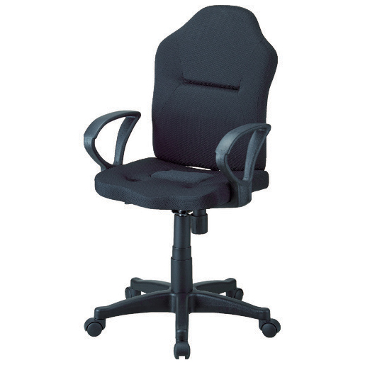 トラスコ中山 TWCCAR-BK オフィスチェア　ダブルクッション　長時間椅子(肘掛付き)・ブラック【他商品との同時購入不可】メーカー直送品(沖縄県・離島はお届け対象外となります)[TWCCARBK] 返品種別B