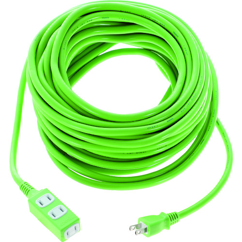 トラスコ中山 TRIS15-203-GN ソフトタイププラグ 3個口タップ型 20m グリーントラスコ中山[TRIS15203GN] 返品種別B