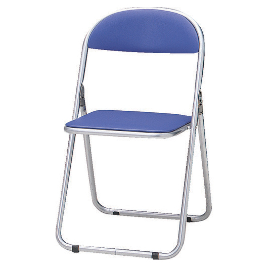 トラスコ中山 FC-2000TS-B 折りたたみパイプ椅子　ウレタンレザーシート貼り 座高(mm)：435（ブルー）[FC2000TSB] 返品種別A
