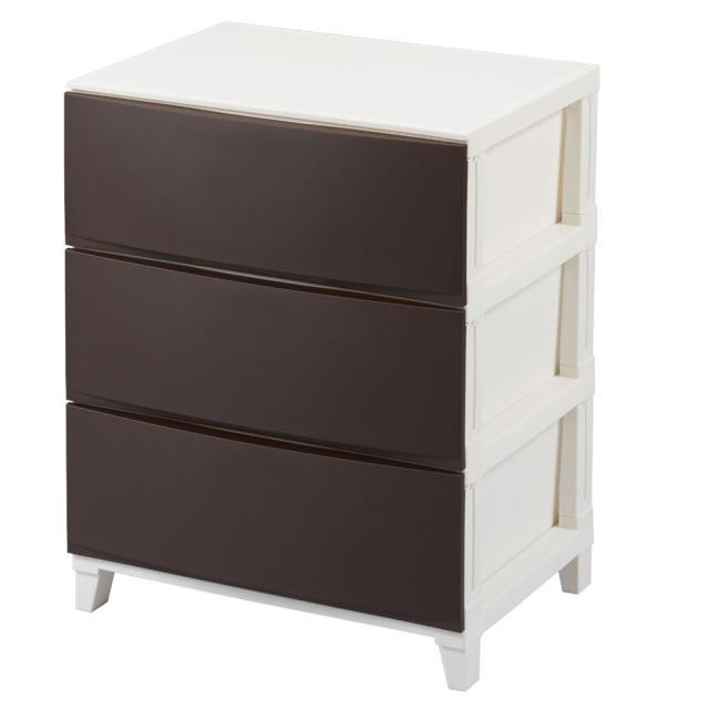 サンカ RSD-S543BR チェスト 3段 幅54×奥行42×高さ68cm ルームスシェード（ブラウン）収納ケース[RSDS543BR] 返品種別A