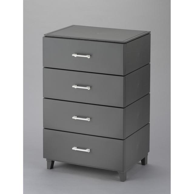 サンカ LCC-564DGY チェスト 4段 幅56×奥行45×高さ87cm プラスチック LCチェスト（ダークグレー）収納ケース[LCC564DGY] 返品種別A_2