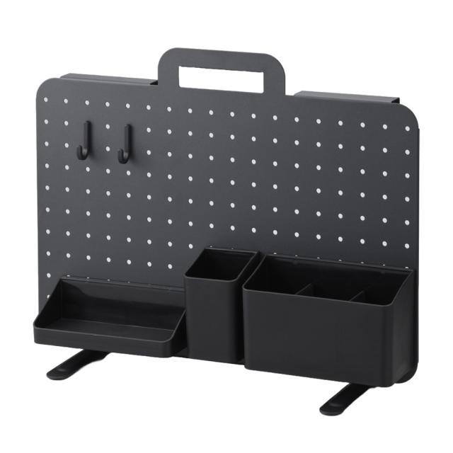 サンカ PEG-4530BK ペグボード 幅45×高さ30cm ハンドル付き 卓上 収納（ブラック）収納用品[PEG4530BK] 返品種別A