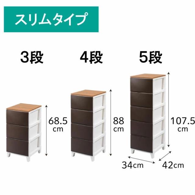 サンカ RSDM-S544BR チェスト ルームスシェード木天板 4段ワイド 幅54×奥行42×高さ88cm（ブラウン）収納ケース[RSDMS544BR] 返品種別A_4