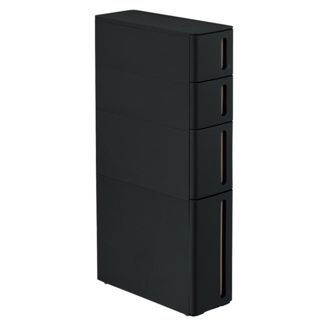 サンカ 隙間収納 ストランティ ドロアーC 4段 17cm プラスチック製 コロ付き（ブラック） キッチン/台所用品 DC-2101BK返品種別A 6,818円