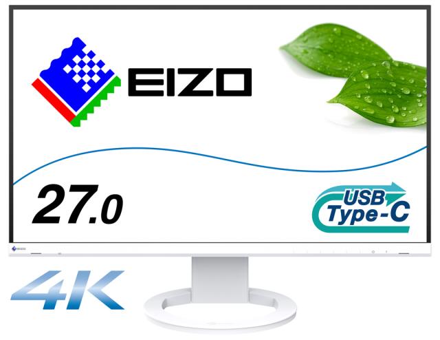 EIZO｜エイゾー EV2740S-WT 液晶ディスプレイ(27型/IPS/4K 3840×2160/6ms/HDMI/DP/USB Type-C/VESA/PBP対応/5年保証)(ホワイト)[EV2740SWT] 返品種別A