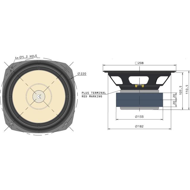 フォステクス 20cmフルレンジスピーカーユニット(1本)【限定品】※2本単位でご購入ください Fostex FE Series FE-203Σ-RE返品種別B_7