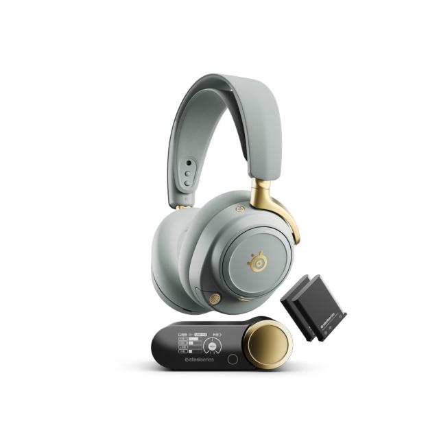 SteelSeries（スティールシリーズ） 61663 ワイヤレスゲーミングヘッドセット Arctis Nova Elite Sage ＆ Gold[61663STEEL] 返品種別A