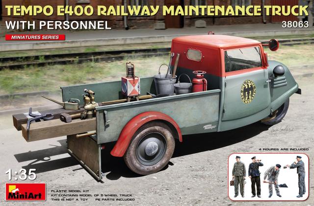新品 ミニアート 1/35 1940年代 テンポ E400 鋼板荷台 3輪トラック