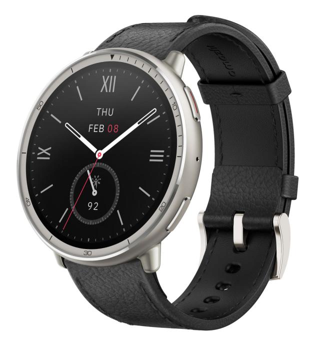 Amazfit（アマズフィット） AMAZFIT Active2　ブラックレザー プレミアムバージョン　スマートウォッチ  SP170073-C225返品種別A