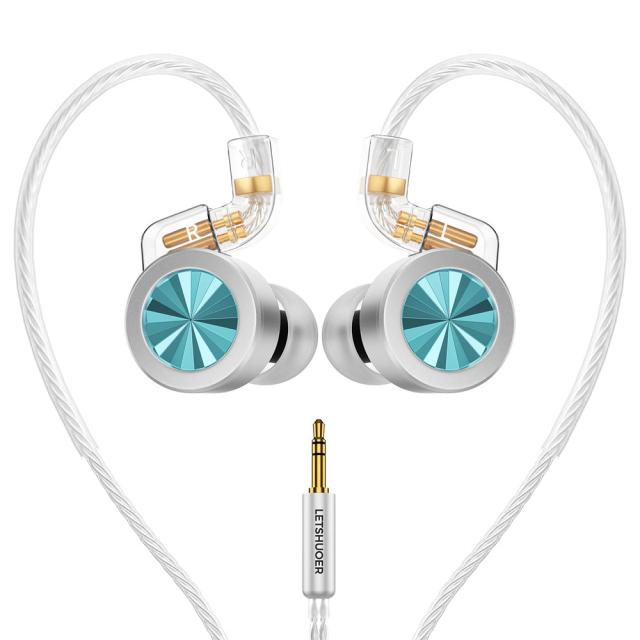 レットシュオワー 3.5mm シングルエンド対応　ダイナミック密閉型カナルイヤホン（アクア） LET018返品種別A