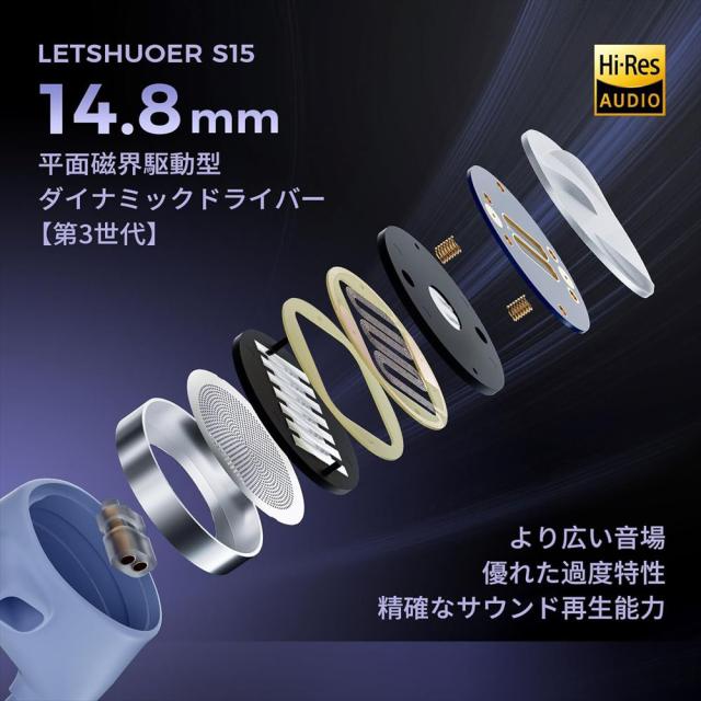 レットシュオワー S15 平面磁界駆動型イヤホンLETSHUOER[S15LETSHUOER