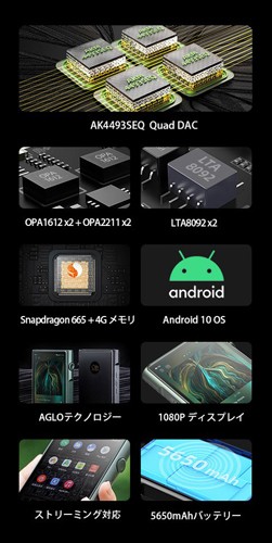 シャンリン M6UBK Android 10 OS搭載オーディオプレイヤー(ブラック