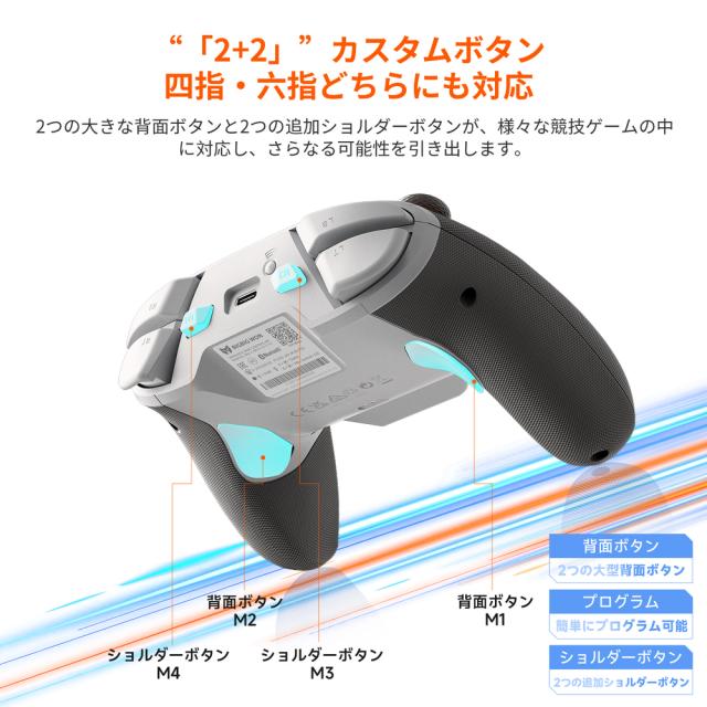 BIGBIG WON（ビッグビッグウォン） BLITZ2_TMR BLITZ2 TMR プロゲーミングコントローラー　ポーリングレート2000Hz/高精度＆高耐久のTMR技術搭載/ジャイロ搭載/ワイヤレス＆有線（グレー）任天堂Switch ＆ Windows10/11＆iOS、Android対応[BLITZ2TMR] 返品種別A_7