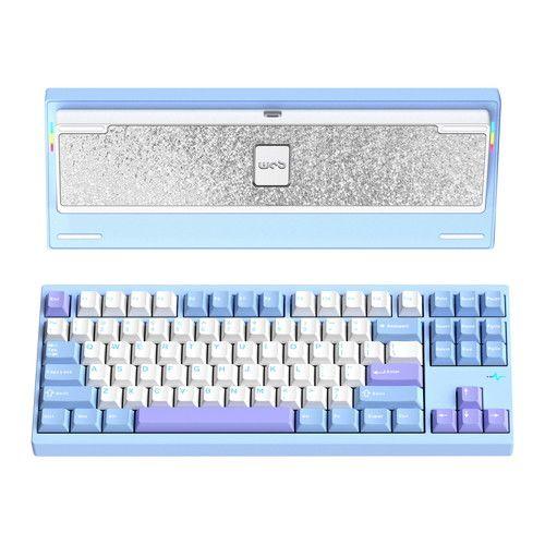 WOBKEY｜ウォブキー Type-C/無線(2.4GHz)/Bluetooth対応 メカニカルキーボード Crush80 Pro（英語配列 ブルー）  PC80REBLUE返品種別A