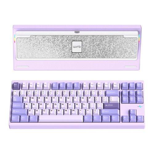 WOBKEY｜ウォブキー Type-C/無線(2.4GHz)/Bluetooth対応 メカニカルキーボード Crush80 Pro（英語配列 パープル）  PC80REPUR返品種別A