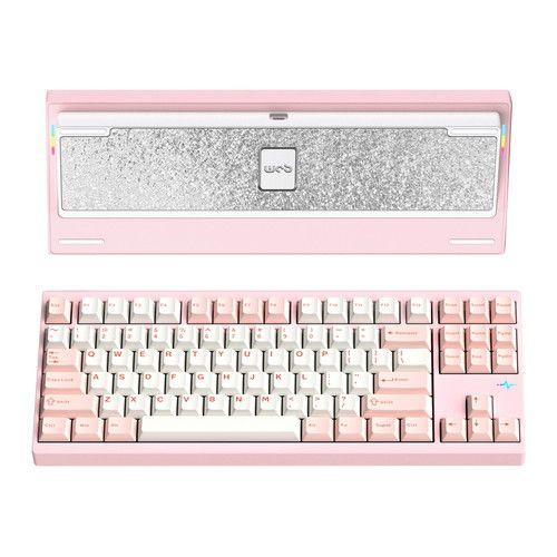 WOBKEY｜ウォブキー Type-C/無線(2.4GHz)/Bluetooth対応 メカニカルキーボード Crush80 Pro（英語配列 ピンク）  PC80REPINK返品種別A