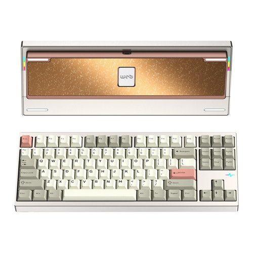 WOBKEY｜ウォブキー PC80REWSIL Type-C/無線(2.4GHz)/Bluetooth対応 メカニカルキーボード Crush80 Pro（英語配列 ウォームシルバー）[PC80REWSIL] 返品種別A