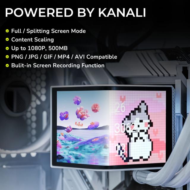 TRYX｜トライエックス L-P360A-AS3M-G1W PANORAMA 360mm AIO Liquid Cooler ARGB L字型AMOLEDディスプレー搭載 簡易水冷CPUクーラー（ホワイト）[LP360AAS3MG1W] 返品種別B_4