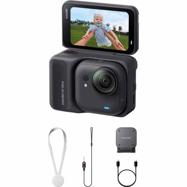 Insta360 アクションカメラ「Insta360 GO Ultra」スタンダードバンドル（ミッドナイトブラック） CINSABEA-GOULTRA02返品種別B