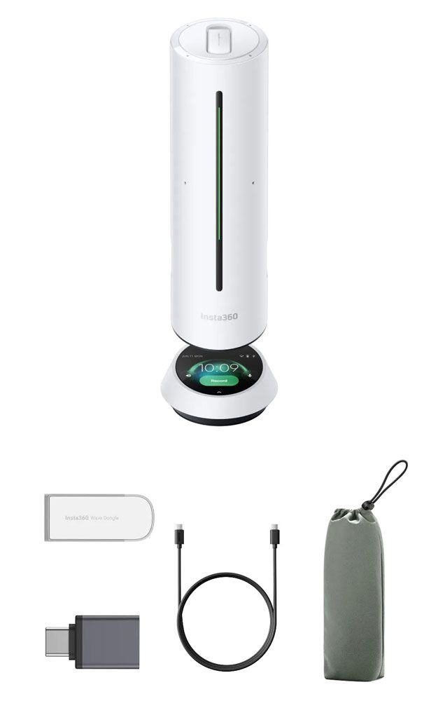 Insta360 CINSABCA-WAVE01 Ai録音搭載全方位 スピーカーフォン(アークティックホワイト)[CINSABCAWAVE01] 返品種別A_14