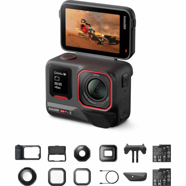 Insta360 アクションカメラ「Insta360 Ace Pro 2」（フルプロシューターキット） CINSBBGA-ACEPRO2142返品種別B