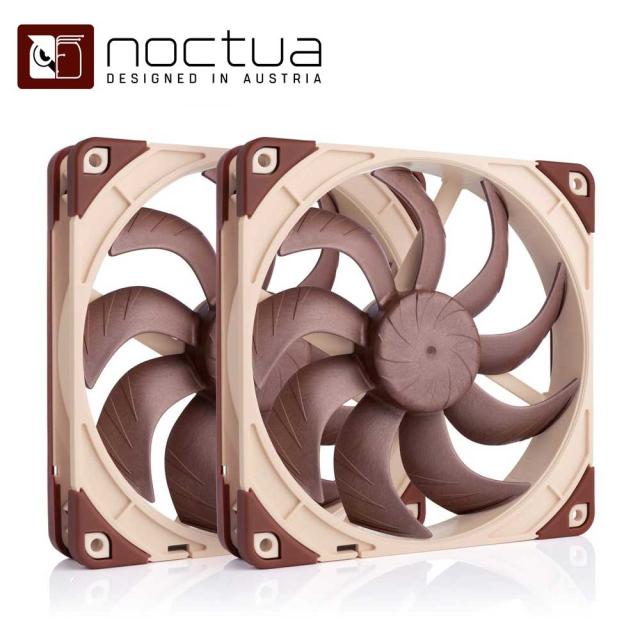 Noctua｜ノクチュア PCケースファン×2個セット [140mm /1500RPM] スクエアフレーム （ブラウン） NF-A14X25G2PWMSX2-PP返品種別B