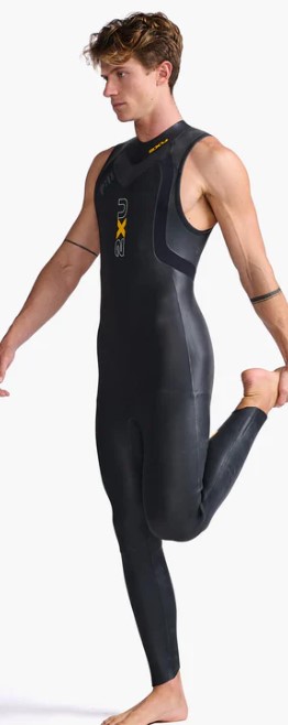 2XU メンズ トライアスロン用ウェットスーツP:1 プロペルスリーブレス（BLK/AMB・サイズ：SM） MW4992C-BLK/AMB-SM返品種別B
