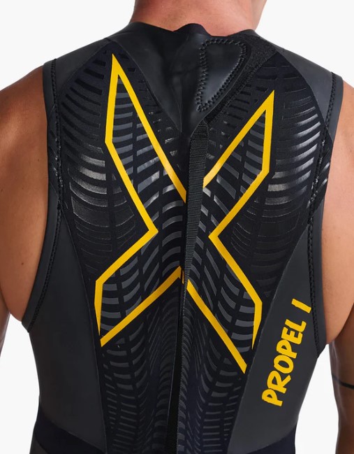 2XU メンズ トライアスロン用ウェットスーツP:1 プロペルスリーブレス（BLK/AMB・サイズ：M） MW4992C-BLK/AMB-M返品種別B