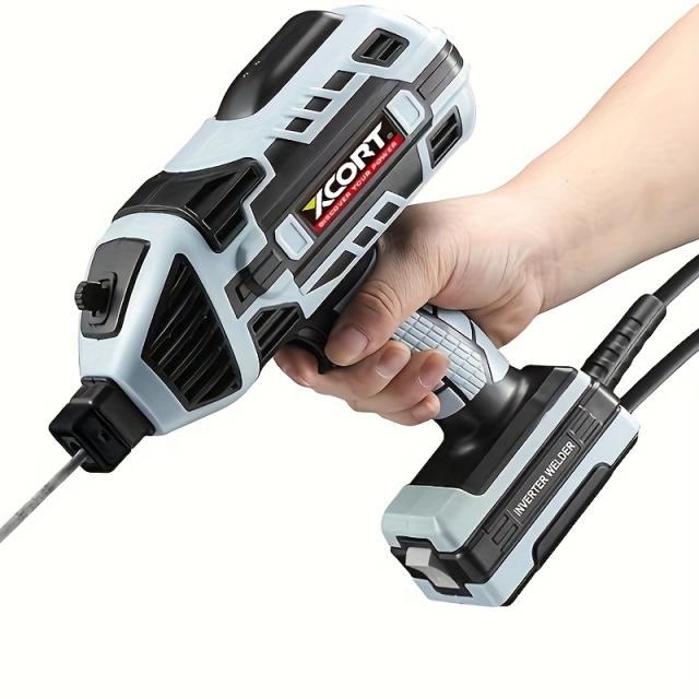 電動ハンドヘルドスティックアーク溶接ガン、110V IGBTインバータ溶接機キット、3/32インチ-1/8インチワイヤロッド用、寸法と付属品パック付き_1