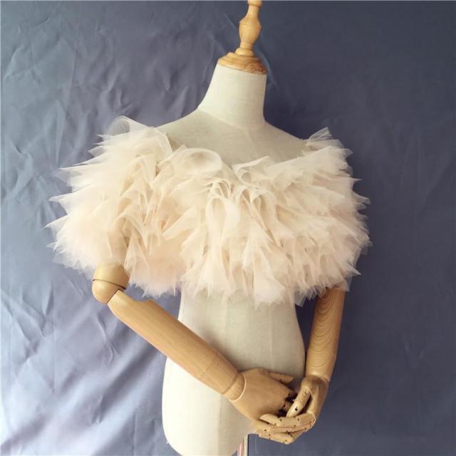 ブライダルケープ ウエディング 肩掛け 花嫁 ストール ケープ シャンパン ふわふわ ボレロ 結婚式 パーティー 成人式 二次会 演奏会 振袖 着物 ウェディング-13