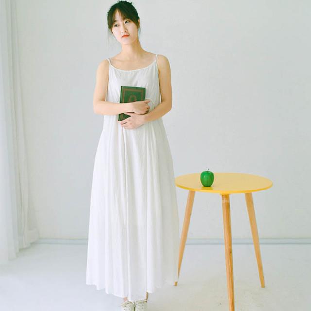 マキシワンピ ノースリーブ 夏ワンピース キャミワンピ 夏ワンピ 綿 コットン 薄手の通販は