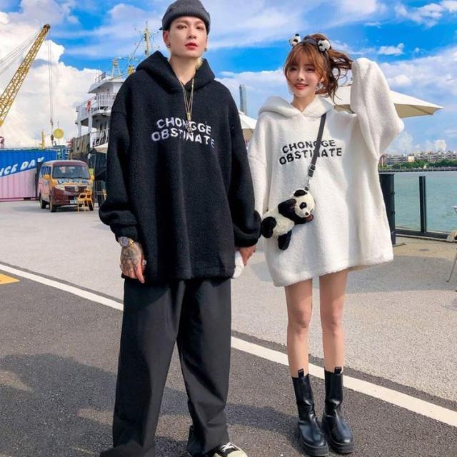 パーカー レディース メンズ ボア プルオーバー フリース プルパーカー モコモコ トップス 長袖 フード付き 体型カバー 厚手 春 秋 冬 カップル 夫婦ペア ペアル パーカー レディース メンズ ボア プルオーバー フリース
