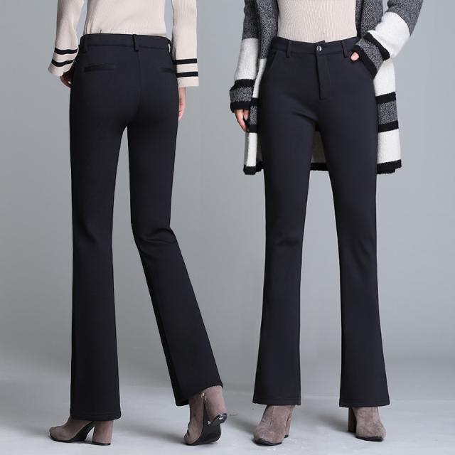 ストレッチ ブーツカットパンツ 厚手 ストレッチパンツ 股上普通