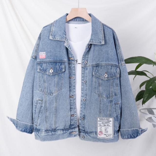 XL-5XLサイズ！バック刺繍入り デニム アウター Gジャン デニムジャケット レディース ジージャン 春ジャケット 大きサイズ 長袖 コート 春 秋 刺繍 トレンド デニムジャケット