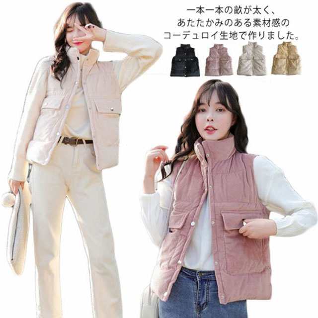 綿100％ べスト レディース 秋 冬 服 厚手 あったか ジャケット