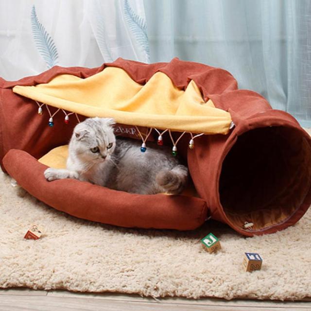 猫ベッド トンネル ペットベッド ねこ キャットベッド 2WAY トンネルベッド マット ペット ソファ プレイトンネル 運動不足 ストレス発散 新作の通販は