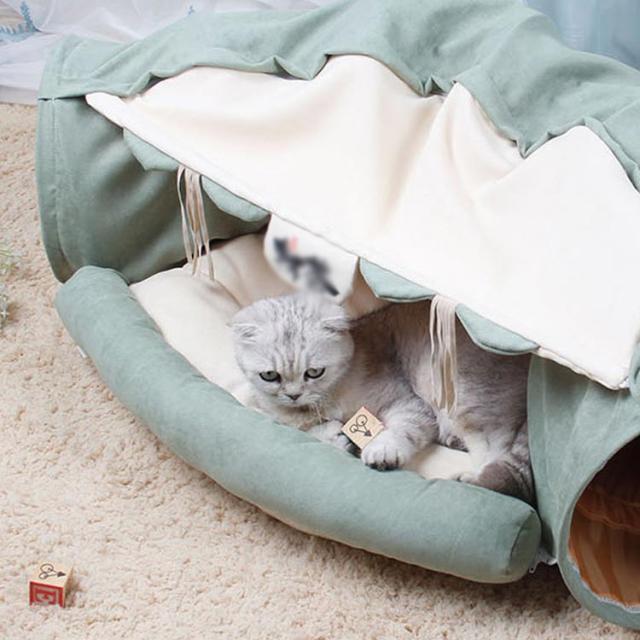 猫ベッド トンネル ペットベッド ねこ キャットベッド 2WAY トンネルベッド マット ペット ソファ プレイトンネル 運動不足 ストレス発散 新作の通販は