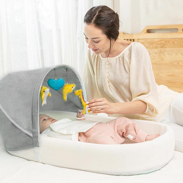 Amazon | Luddy ベビーベッド 新生児 枕付き ベッドインベッド