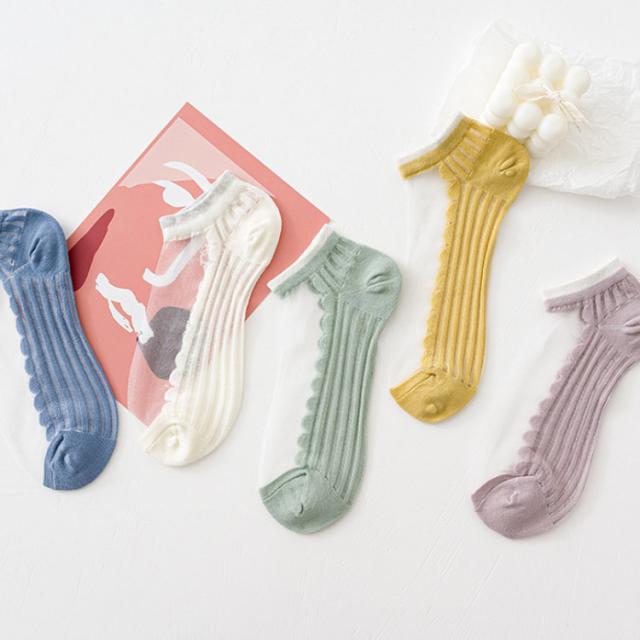 靴下 レディース くるぶしソックス 女性用 花柄 2足セット レース