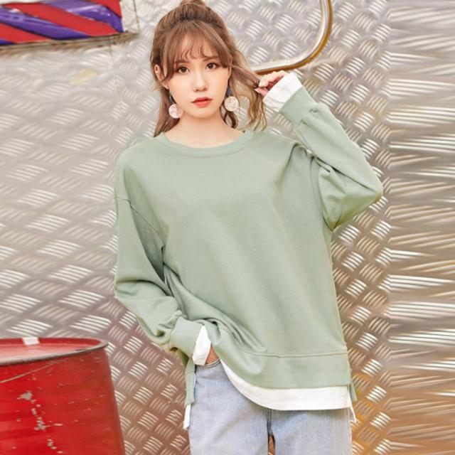 パーカー レディース プルパーカー 長袖 切り替えパーカー ラウンド