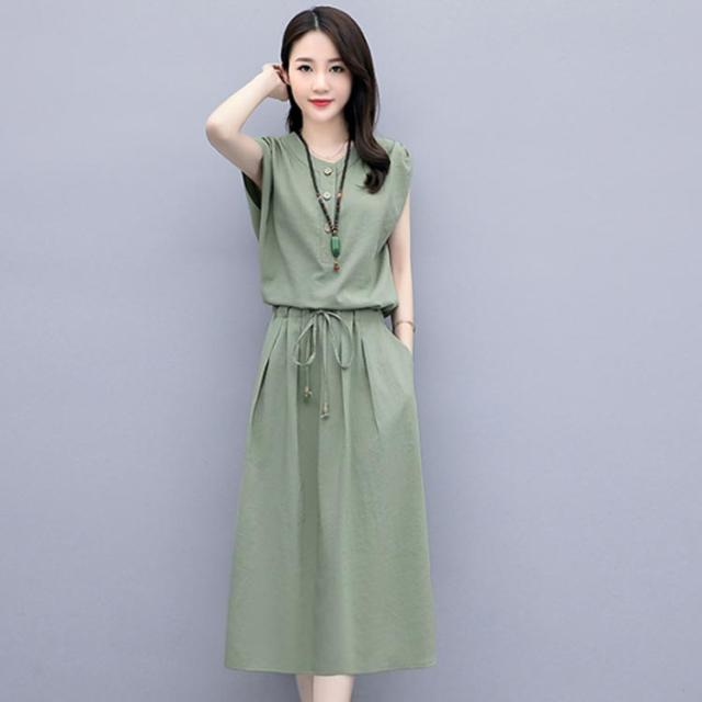 リネンワンピース リネン ワンピース レディース 綿麻 ミモレ
