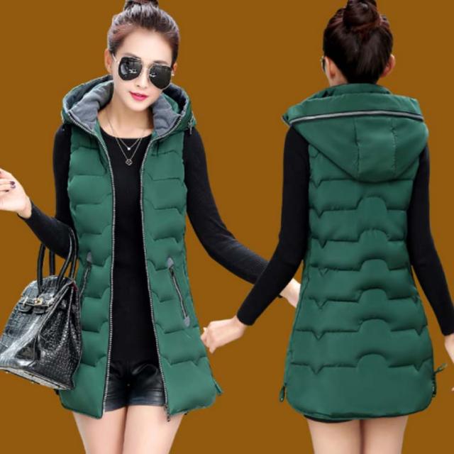 《送料無料》中綿ベスト 綿入りベスト 膝丈 レディース フード付き ダウンベスト ダウンジャケット アウター コート 暖か 防寒 厚手 おしゃれ レディースファッション 新作