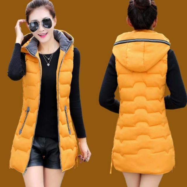 《送料無料》中綿ベスト 綿入りベスト 膝丈 レディース フード付き ダウンベスト ダウンジャケット アウター コート 暖か 防寒 厚手 おしゃれ レディースファッション 新作